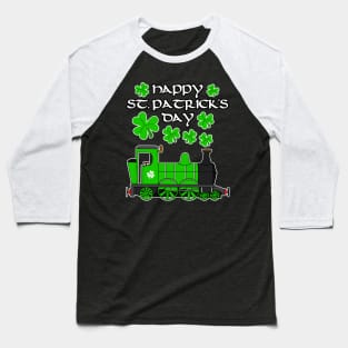 St. Patrick's Day Steam Train Model Railroad Enthusiast Baseball T-Shirt